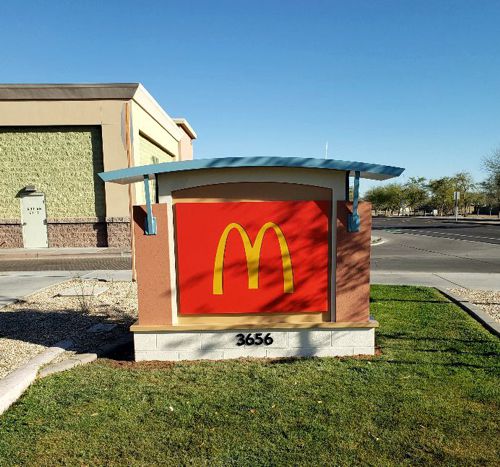 A monument with a MacDonald sign