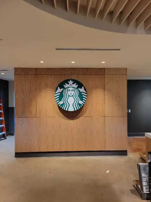 Starbucks sign board of the logo